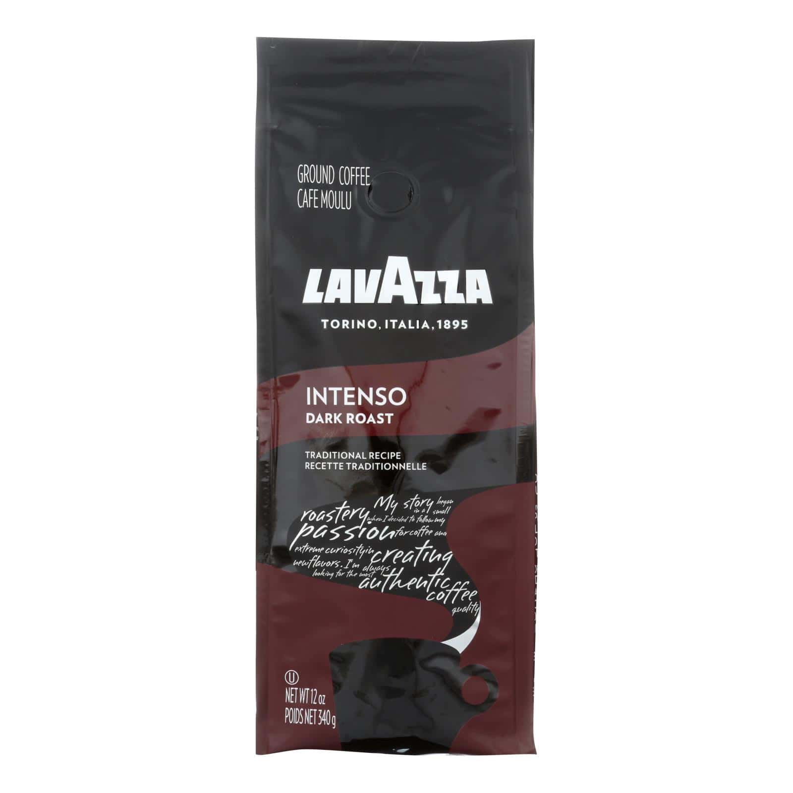 Lavazza Coffee's Intenso Dark Roast - Case of 6 - 12 OZ