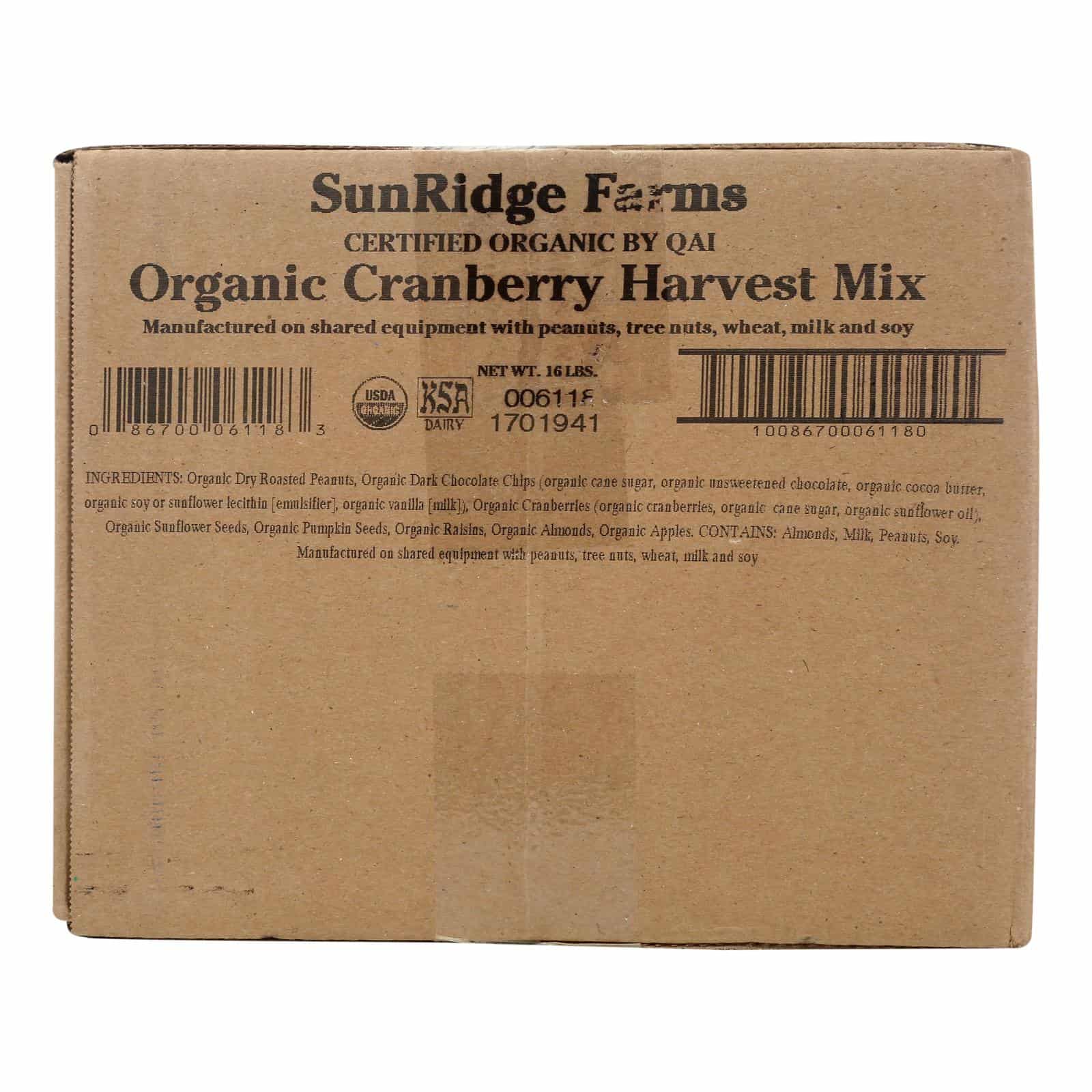 Sunridge Farms Organic Cranberry Harvest Mix - 16 lb.