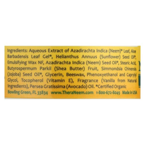 Theraneem Naturals Original Vanilla Neem Cream  - 1 Each - 2 FZ - Image 2