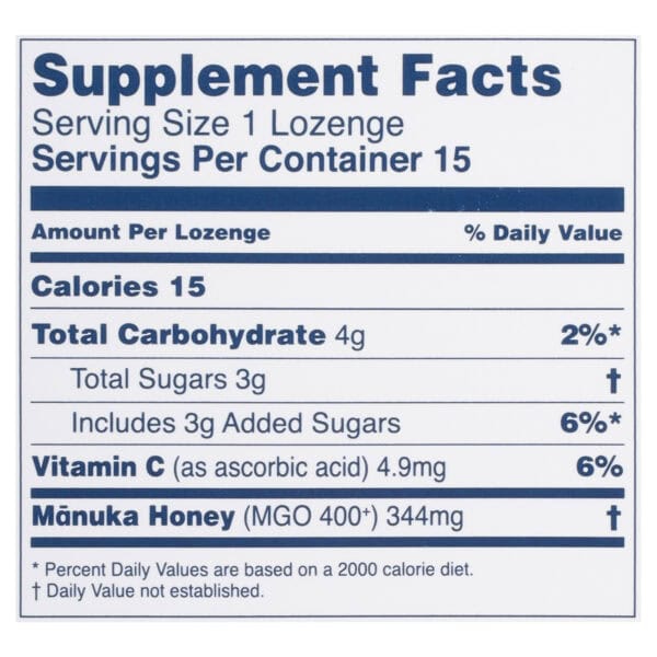 Manuka Health - Loz Honey Mgo 400+ Lemon - 1 Each -15 Count - Image 2