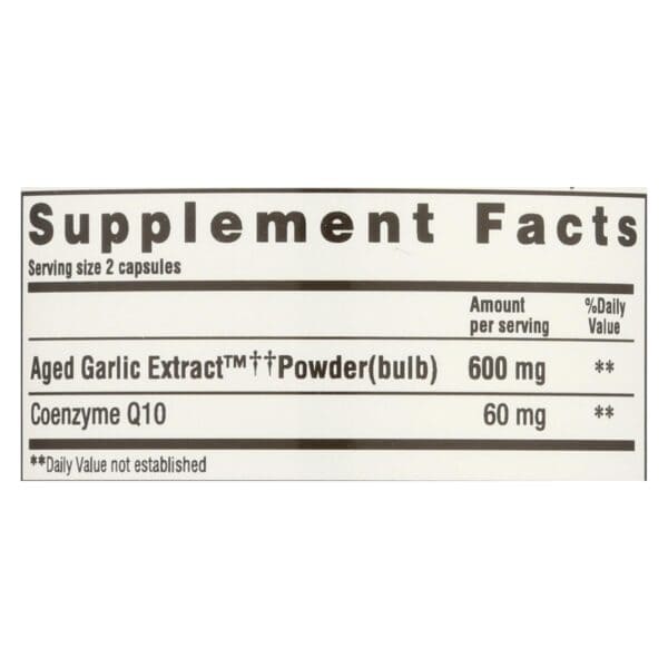 Kyolic - Aged Garlic Extract CoQ10 Formula 110 - 100 Capsules - Image 2