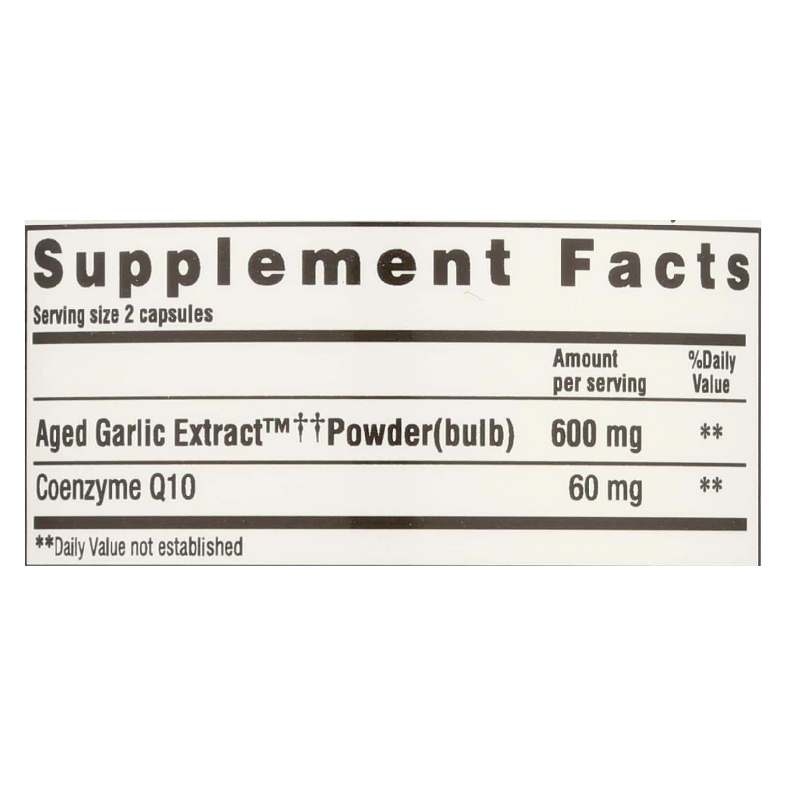 Kyolic - Aged Garlic Extract CoQ10 Formula 110 - 100 Capsules - Image 2