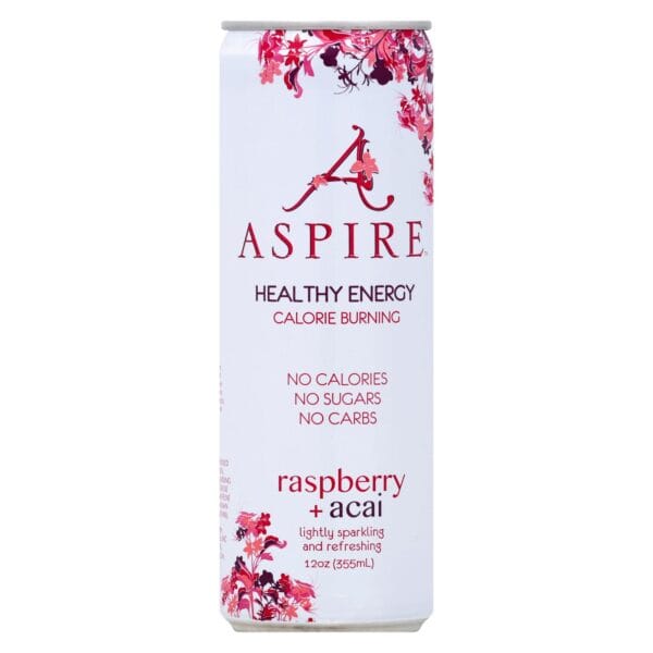 Aspire Healthy Energy - Sparkling Raspberry Acai - Case of 12 - 12 OZ - Image 2
