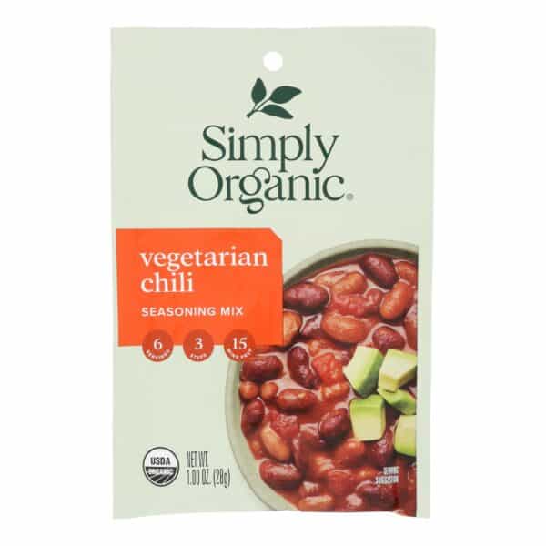 Simply Organic Seasoning Mix - Vegetarian Chili - Case of 12 - 1 oz.