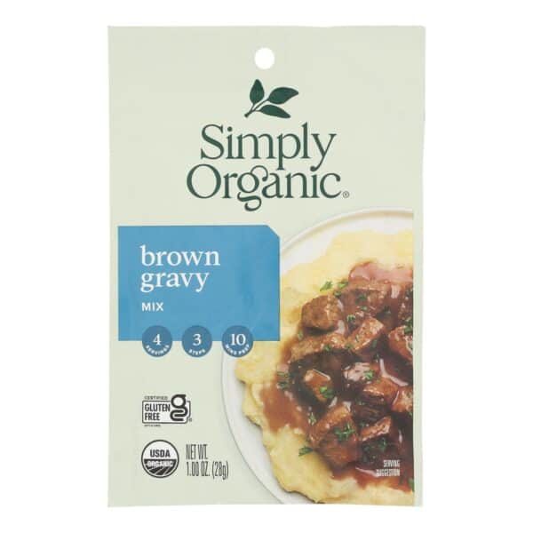 Simply Organic Vegetarian Brown Gravy Seasoning Mix - Case of 12 - 1 oz.