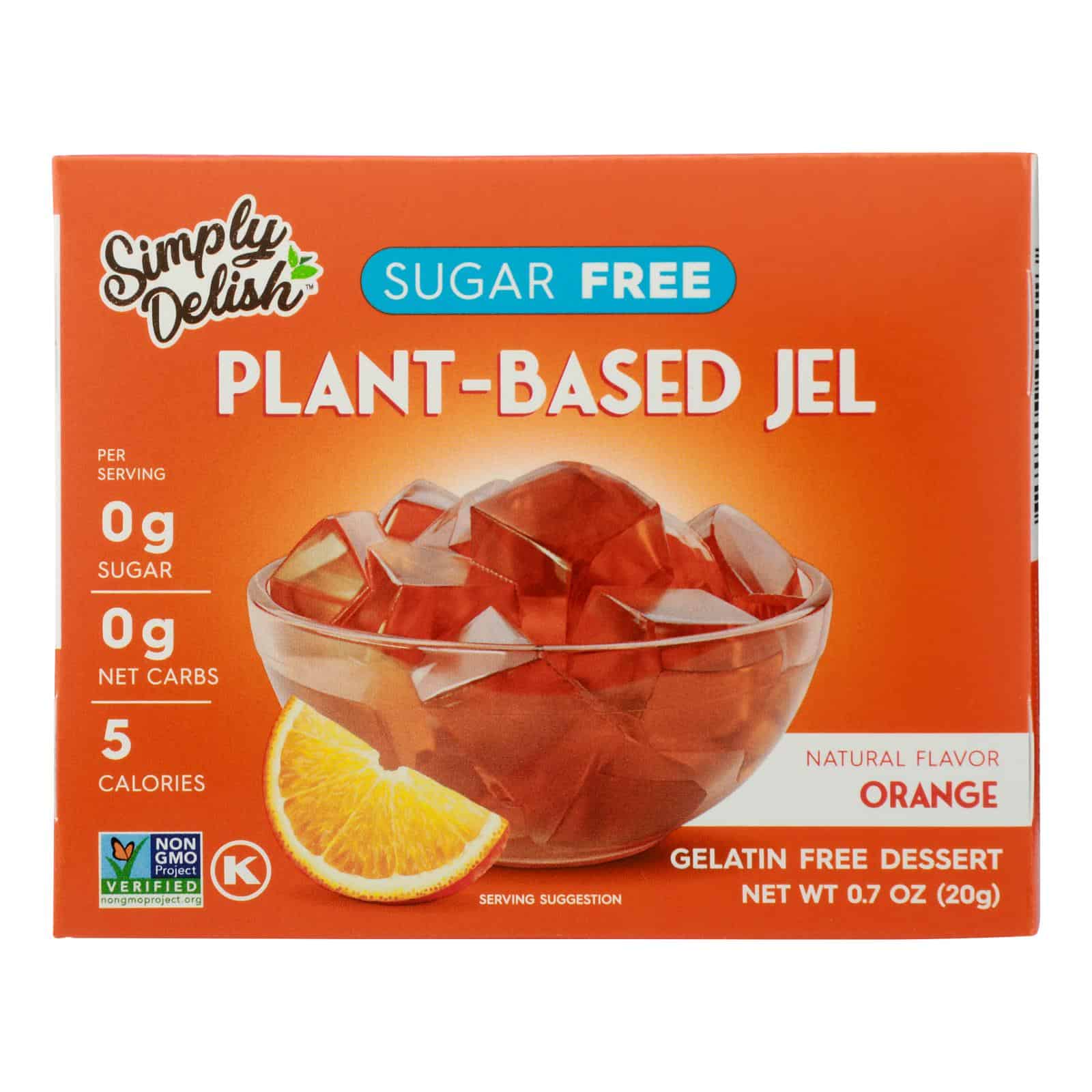 Simply Delish Natural Jel Dessert - Orange - Case of 6 - 1.6 oz.