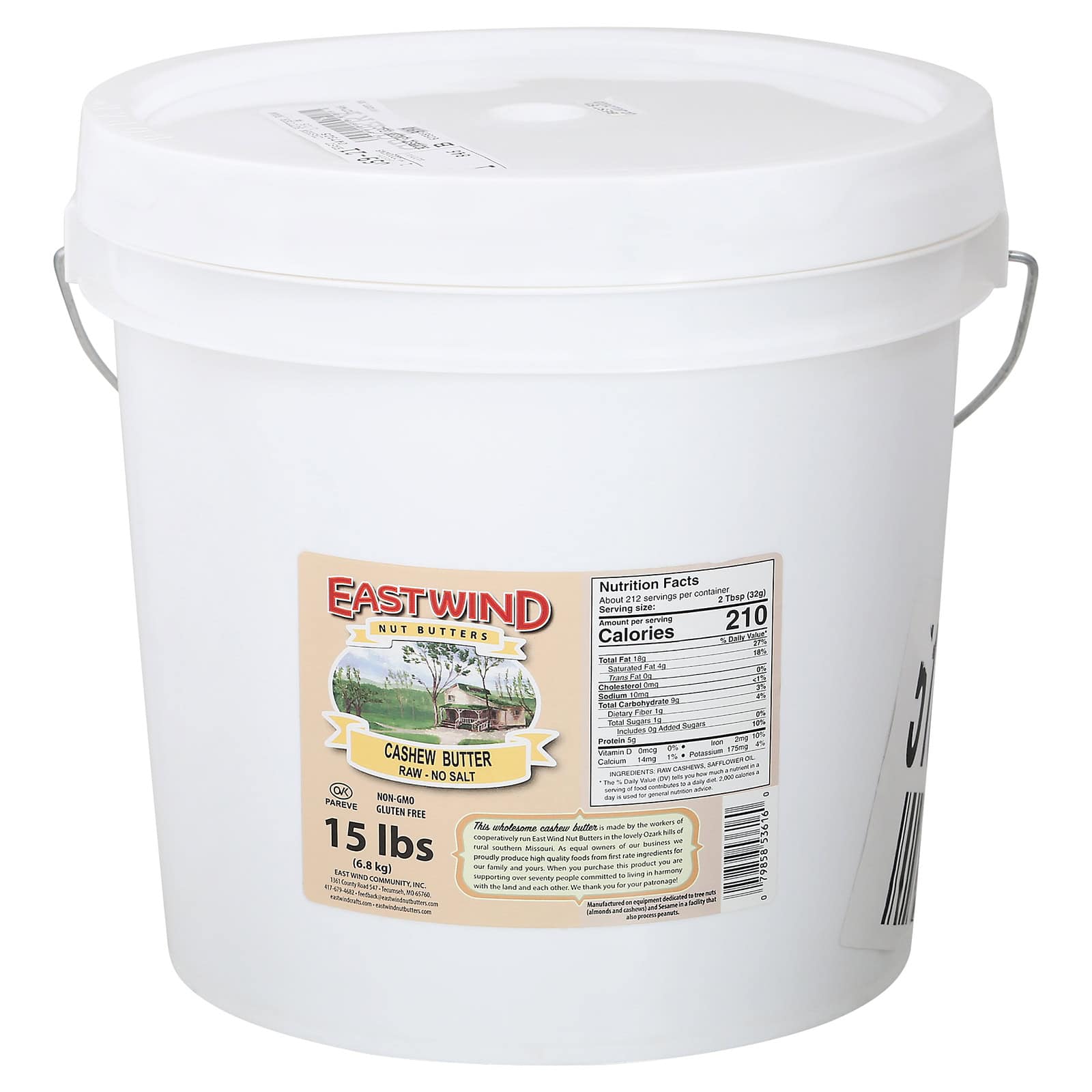 East Wind Cashew Butter - Raw - 15 lb.