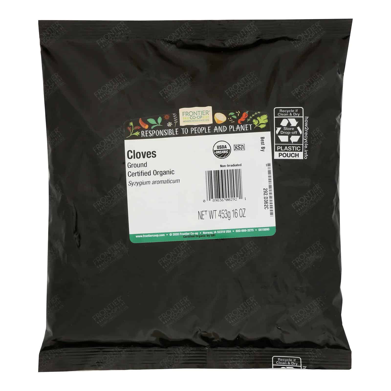 Frontier Herb Cloves Organic Powder Ground - Single Bulk Item - 1LB