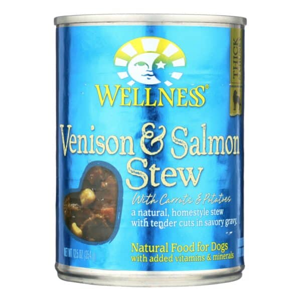 Wellness Pet Products Dog Food - Venison and Salmon with Potatoes and Carrots - Case of 12 - 12.5 oz. - Image 3
