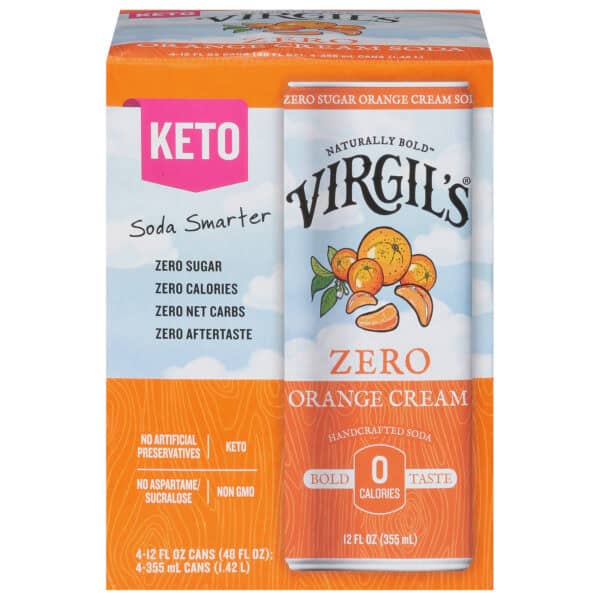 Virgil's - Soda Zero Sugar Orange Can - Case of 6-4/12 Fluid Ounces - Image 3
