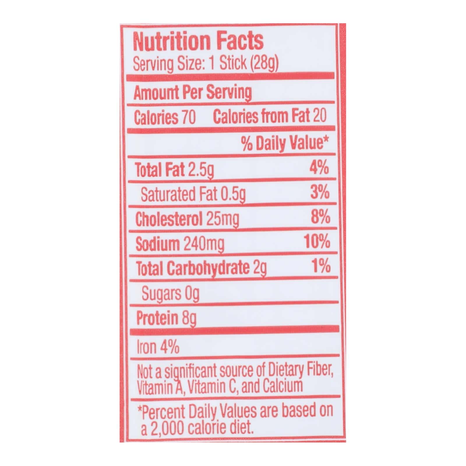 Vermont Smoke And Cure RealSticks - Turkey Pepperoni - 1 oz - Case of 24