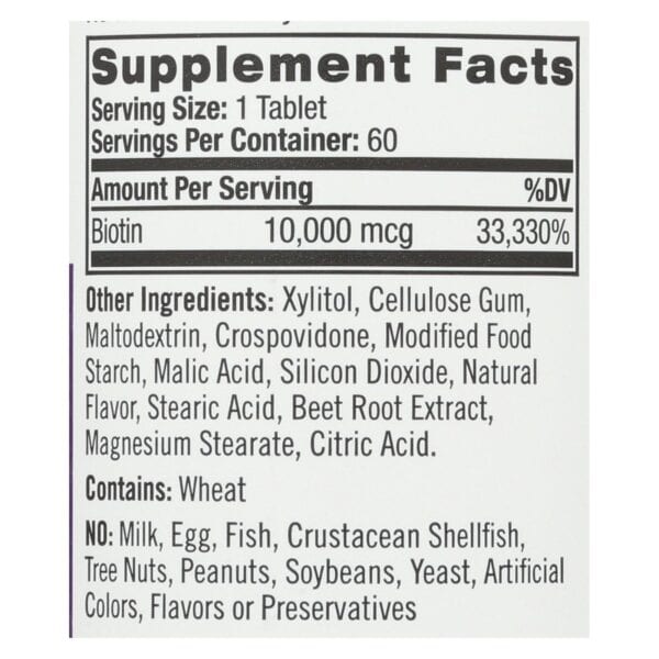 Natrol Biotin - Fast Dissolve - Strawberry - 10000 mcg - 60 Tablets - Image 2