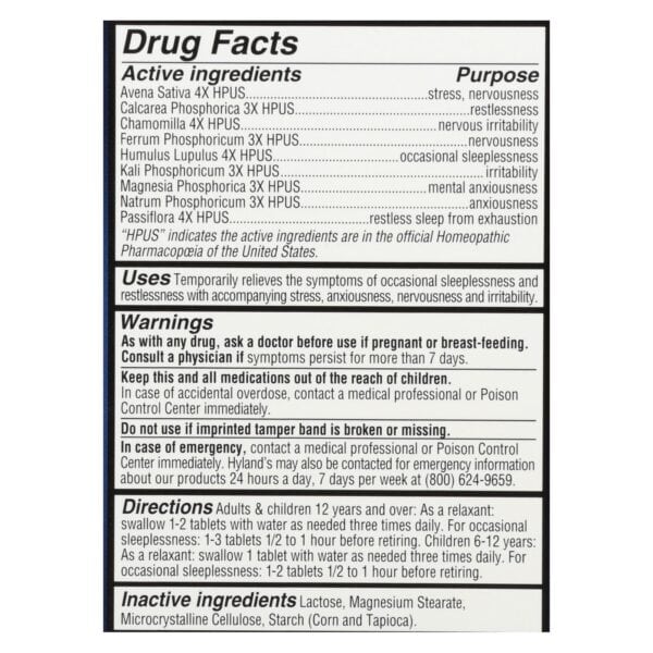 Hylands Homeopathic Calms Fort? - Sleep Aid - 50 Tablets - Image 2