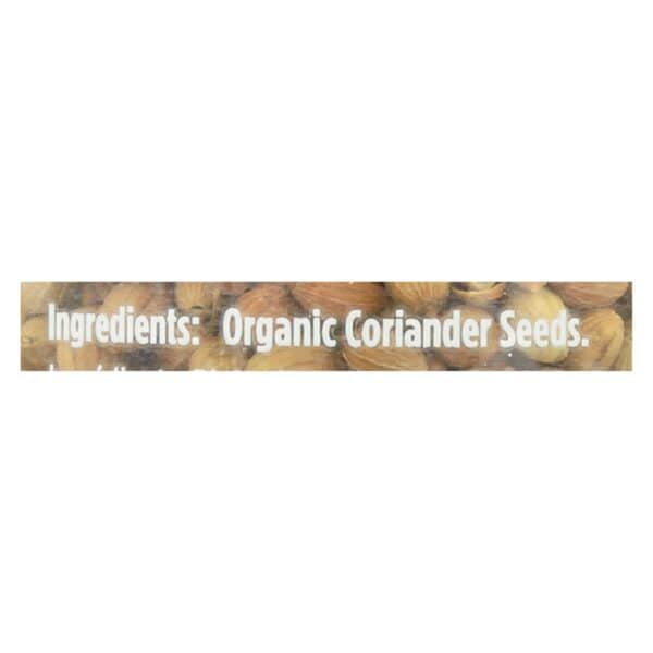 Spicely Organics - Organic Coriander Seeds - Case of 3 - 0.7 oz.