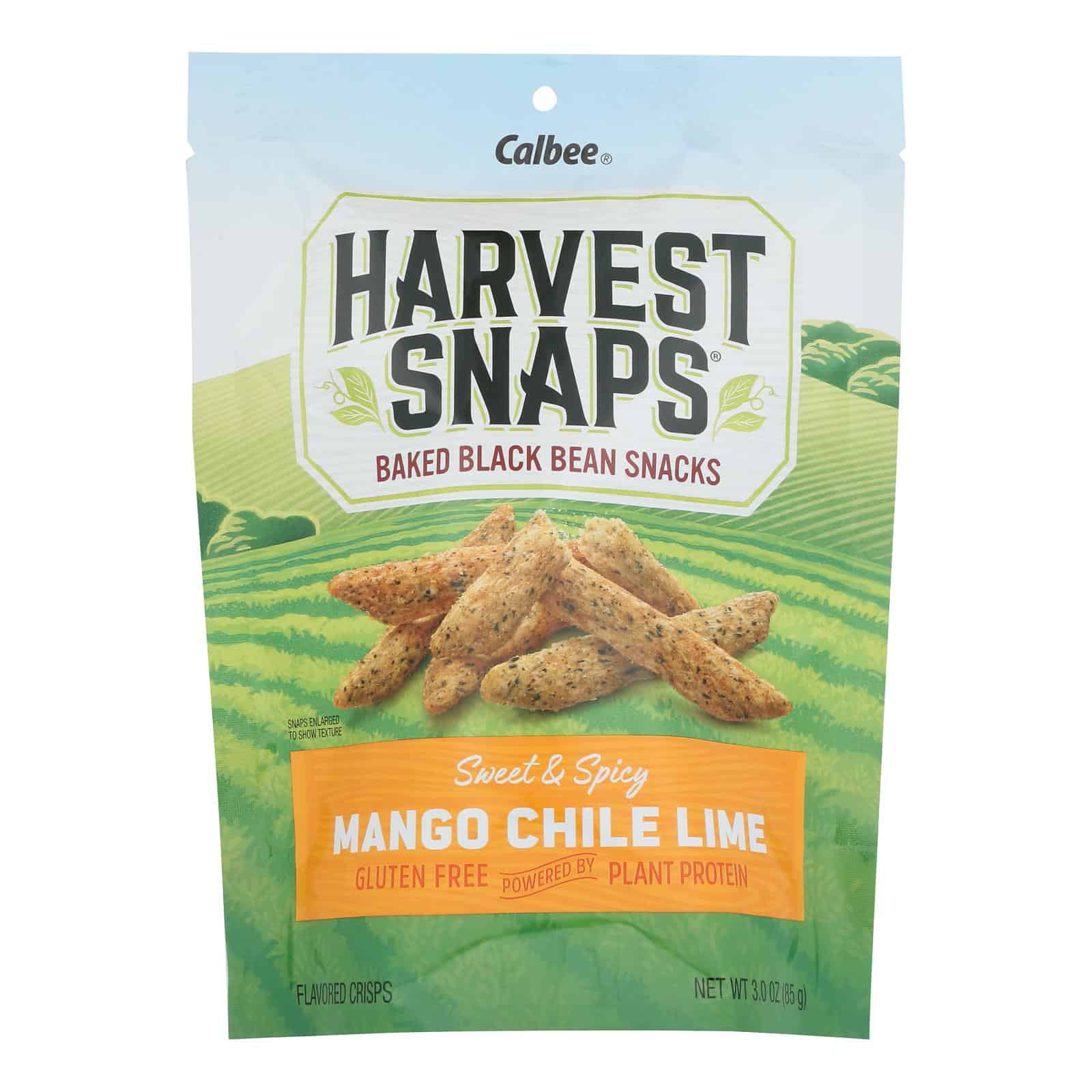 Calbee Snapea Crisp - Black Bean Crisps - Mango Chile Lime - Case of 12 - 3 oz