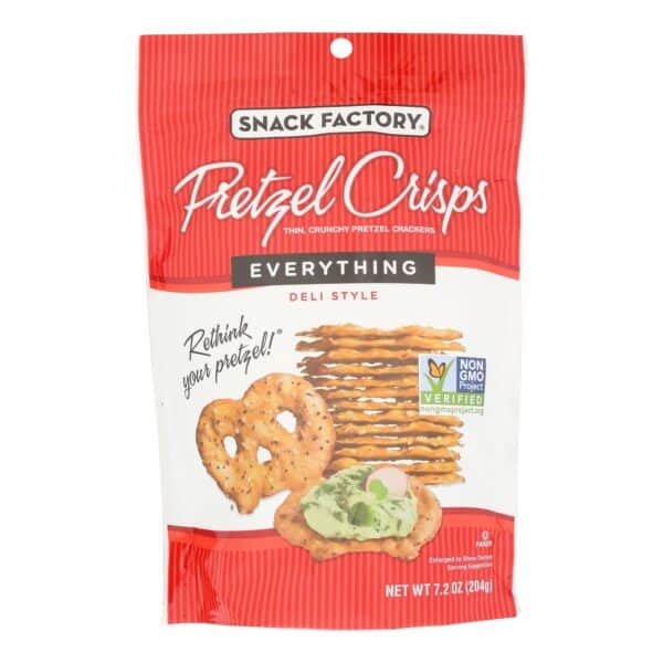 Pretzel Crisp Pretzel Crisps - Everything - Case of 12 - 7.2 oz. - Image 2