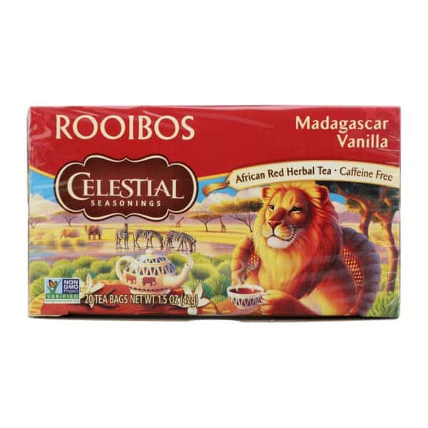 Celestial Seasonings Red Tea Caffeine Free Madagascar Vanilla - 20 Tea Bags - Case of 6 - Image 3