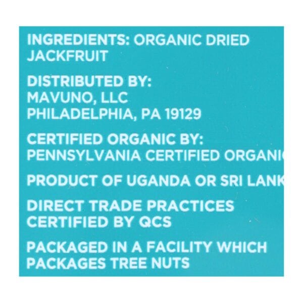 Mavuno Harvest Organic Dried Fruits - Jackfruit - Case of 6 - 2 oz.