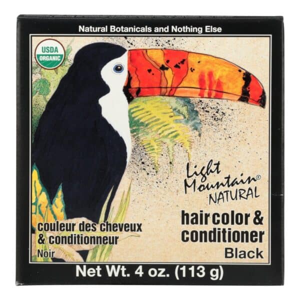Light Mountain Hair Color/Conditioner - Organic - Black - 4 oz - Image 2
