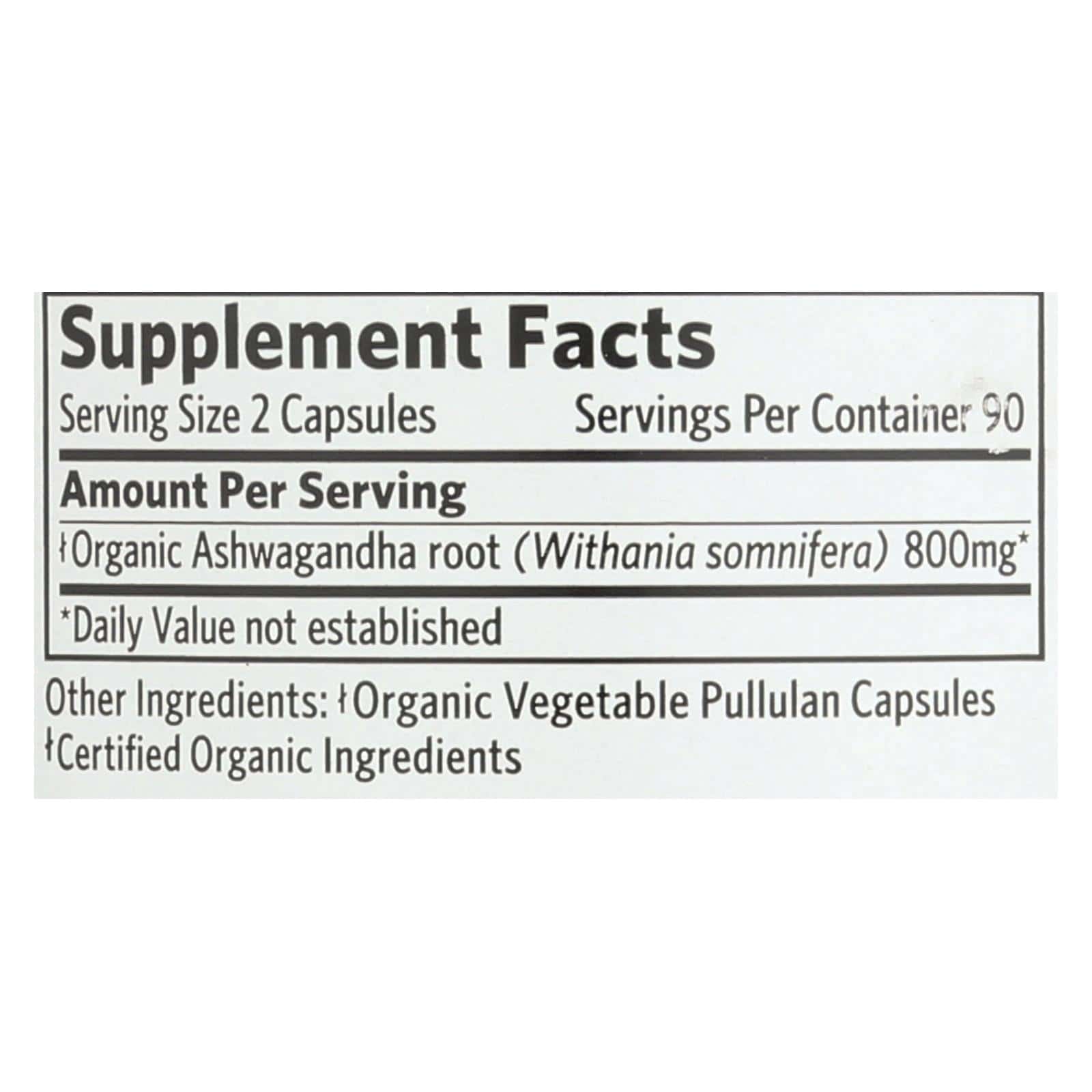 Organic India Ashwagandha Capsules - Bottle - 180 Vege Capsules - Image 2