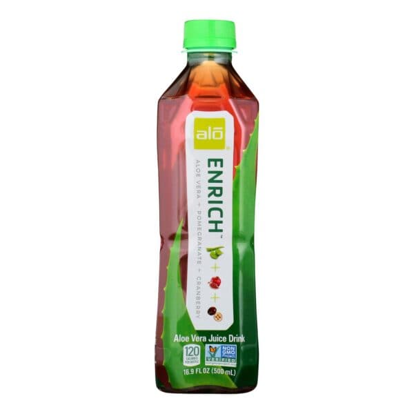 Alo Original Enrich Aloe Vera Juice Drink - Pomegranate and Cranberry - Case of 12 - 16.9 fl oz. - Image 2