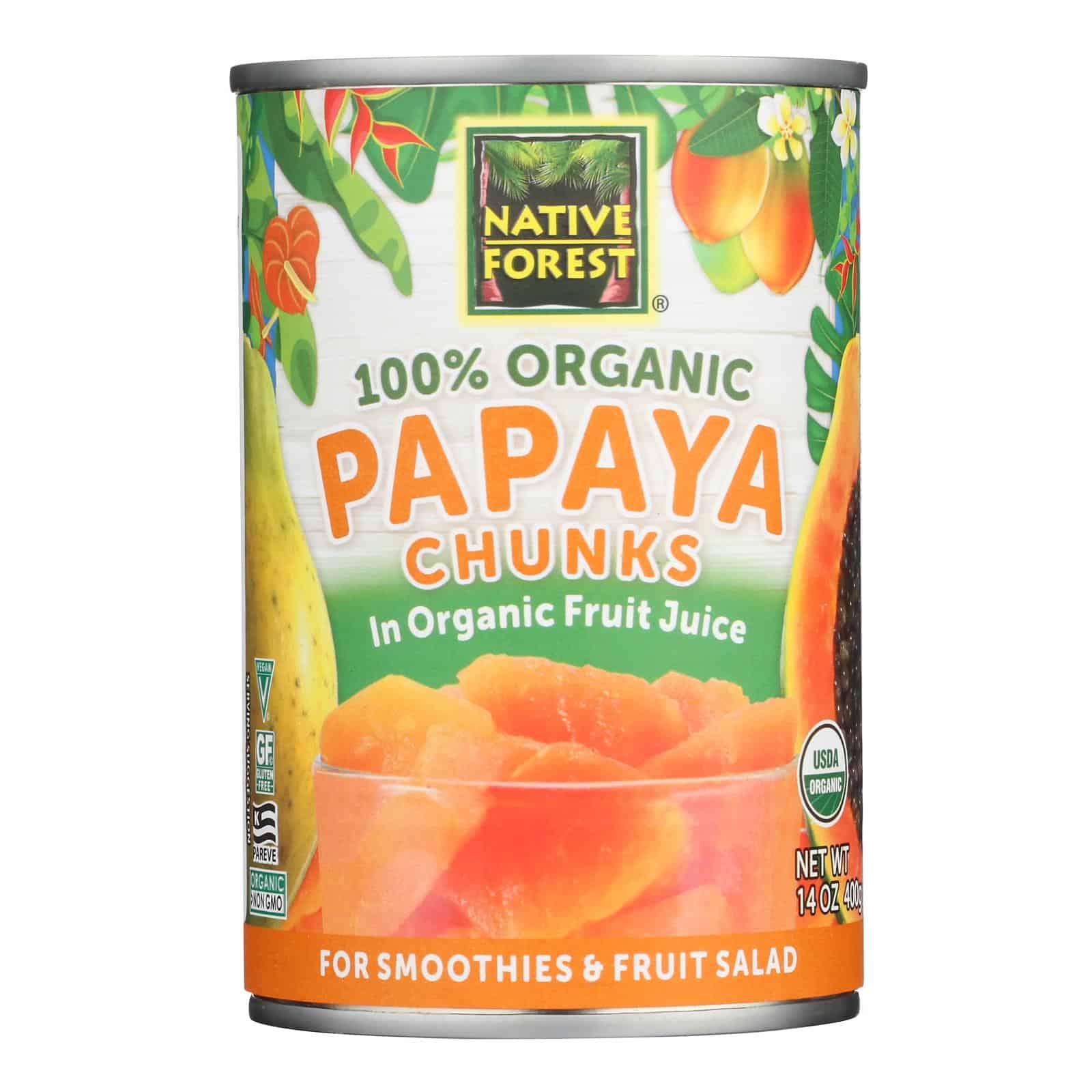 Native Forest Organic Chunks - Papaya - Case of 6 - 14 oz. - Image 2