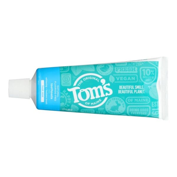 Tom's of Maine Travel Natural Toothpaste - Fresh Mint Fluoride-Free - Case of 24 - 3 oz.