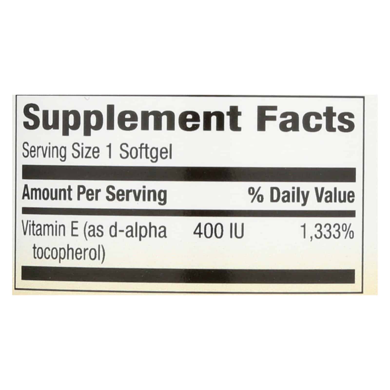 Nature's Way - Vitamin E - 400 IU - d-Alpha Tocopherol- 100 Softgels - Image 3