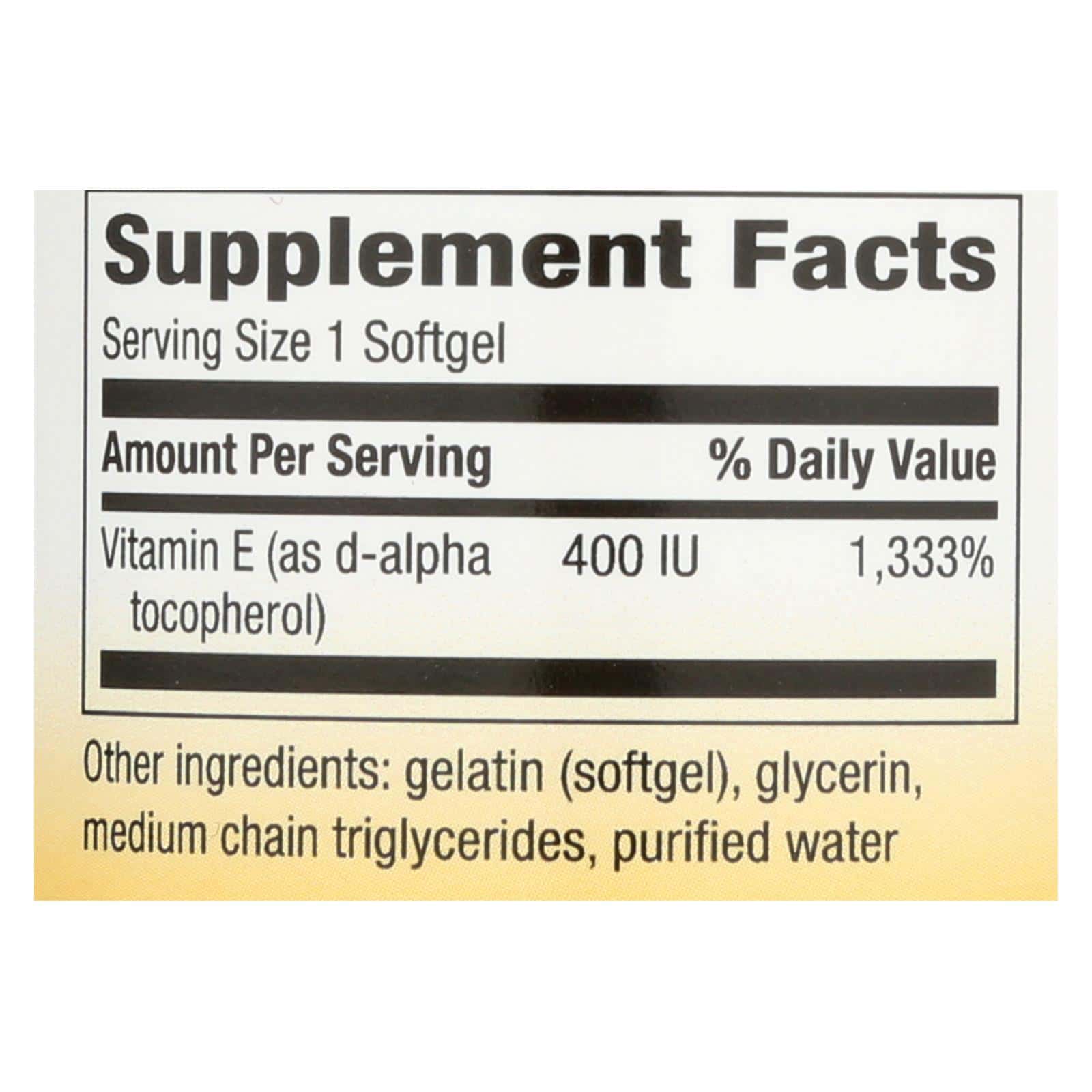 Nature's Way - Vitamin E - 400 IU - d-Alpha Tocopherol- 100 Softgels