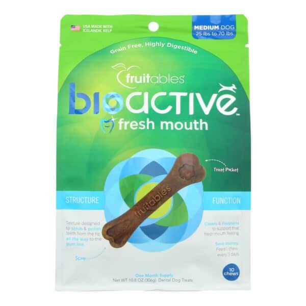 Fruitables Bioactive Fresh Mouth Dental Dog Treats - Case of 8 - 10.8 OZ - Image 3