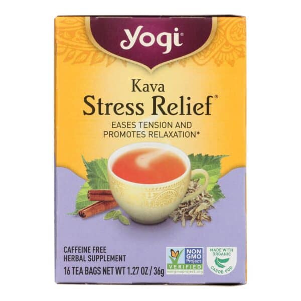 Yogi Kava Stress Relief Herbal Tea Caffeine Free - 16 Bag - Case of 6 - Image 2