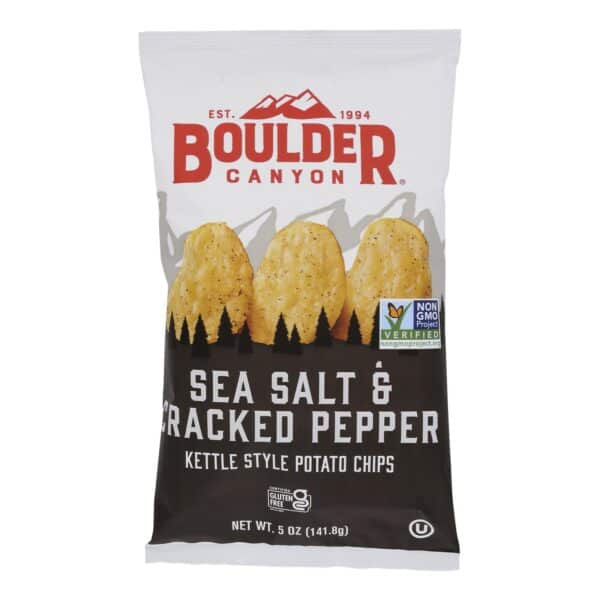Boulder Canyon - Chips - Sea Salt and Cracked Pepper - Case of 12 - 5 oz.