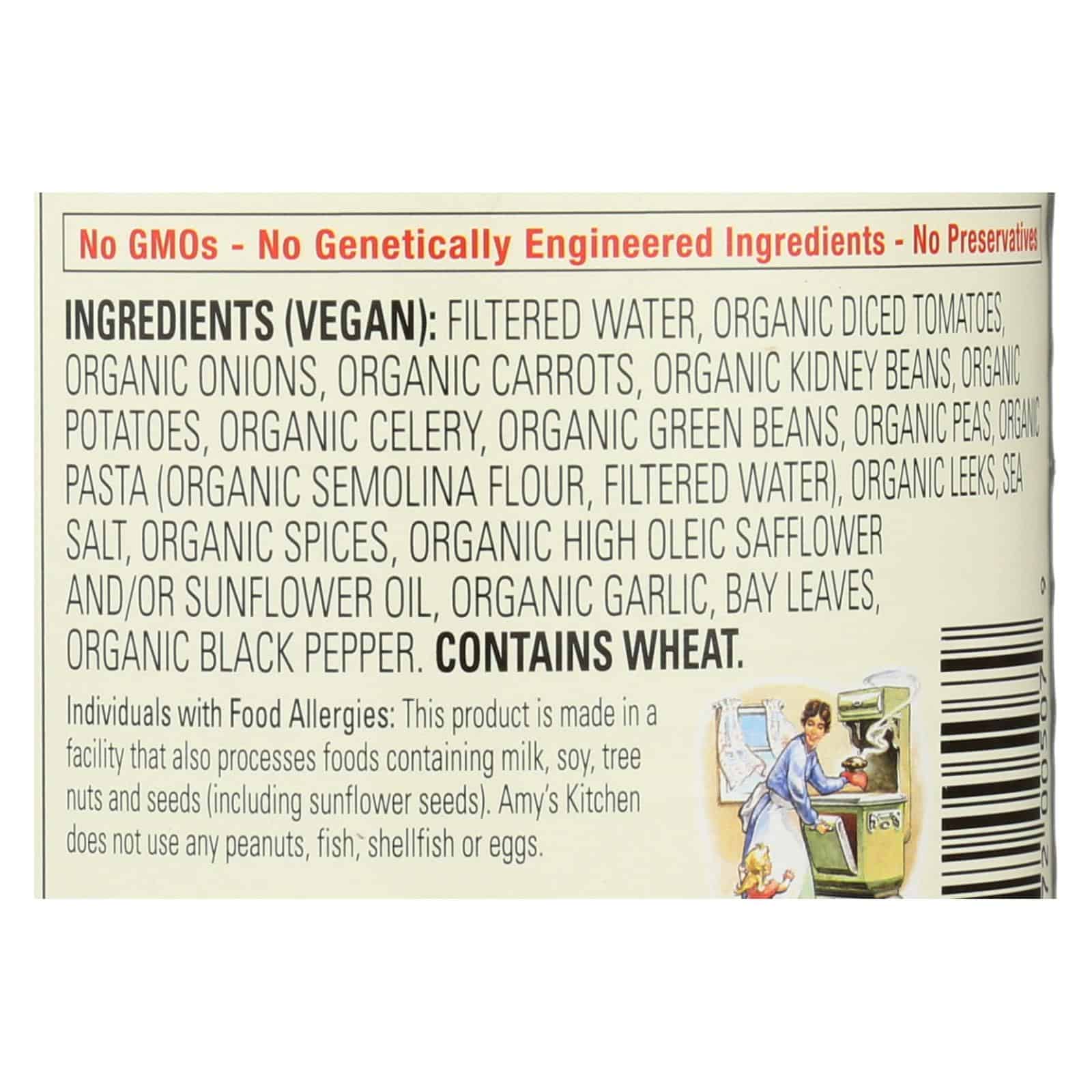 Amy's - Organic Low Fat Minestrone Soup - Case of 12 - 14.1 oz - Image 3