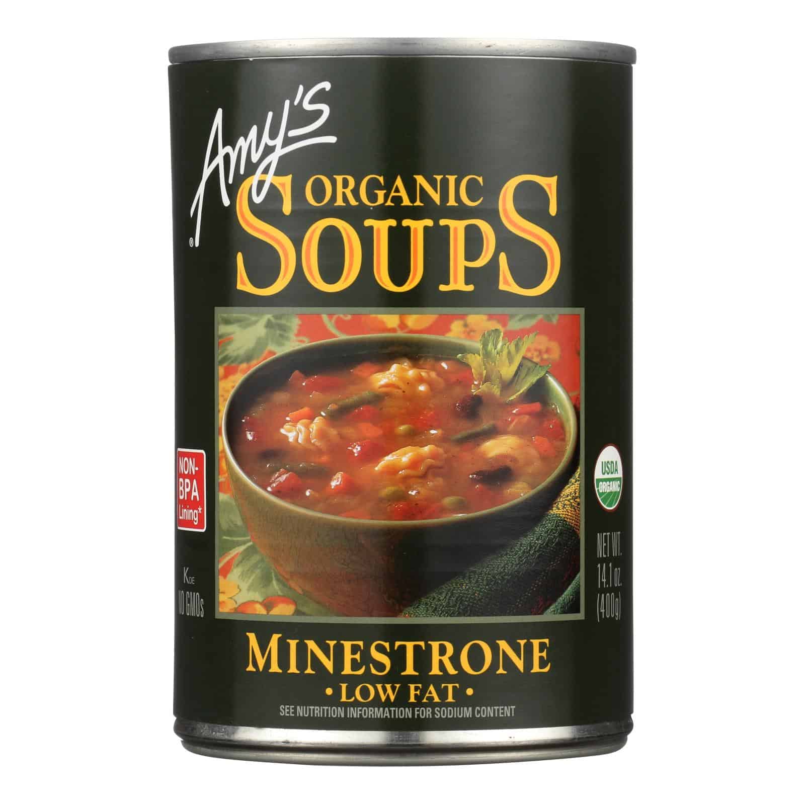 Amy's - Organic Low Fat Minestrone Soup - Case of 12 - 14.1 oz