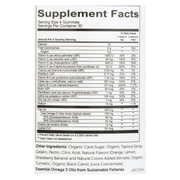 SmartyPants Children's All-in-One Multivitamin Plus Omega 3 Plus Vitamin D Gummies - 120 Ct - Image 2