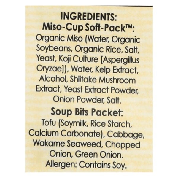 Edward and Sons Miso Cup Soup - Japanese Restaurant Style - Case of 6 - 2.9 oz. - Image 2