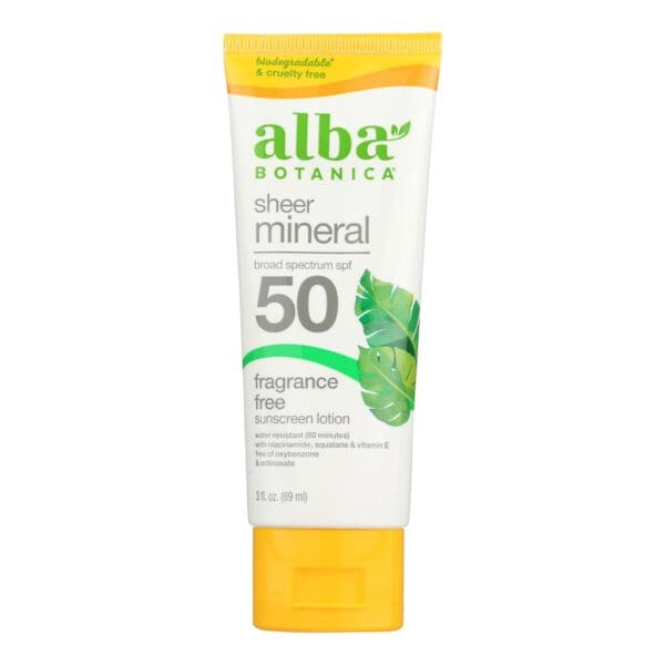 Alba Botanica - Sunscreen Lotion Mineral Formula SPF 50 - 1 Each-3 Fluid Ounces