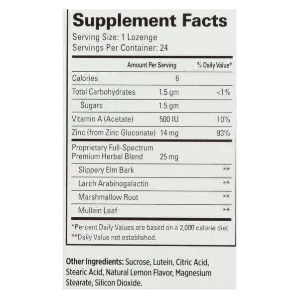 Quantum TheraZinc Cold Season Plus Lozenges Lemon - 14 mg - 24 Lozenges - Image 2