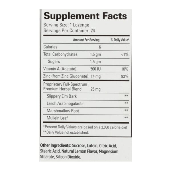 Quantum TheraZinc Cold Season Plus Lozenges Lemon - 14 mg - 24 Lozenges - Image 3
