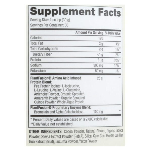 Plantfusion - Complete Protein - Chocolate - 2 lbs. - Image 3