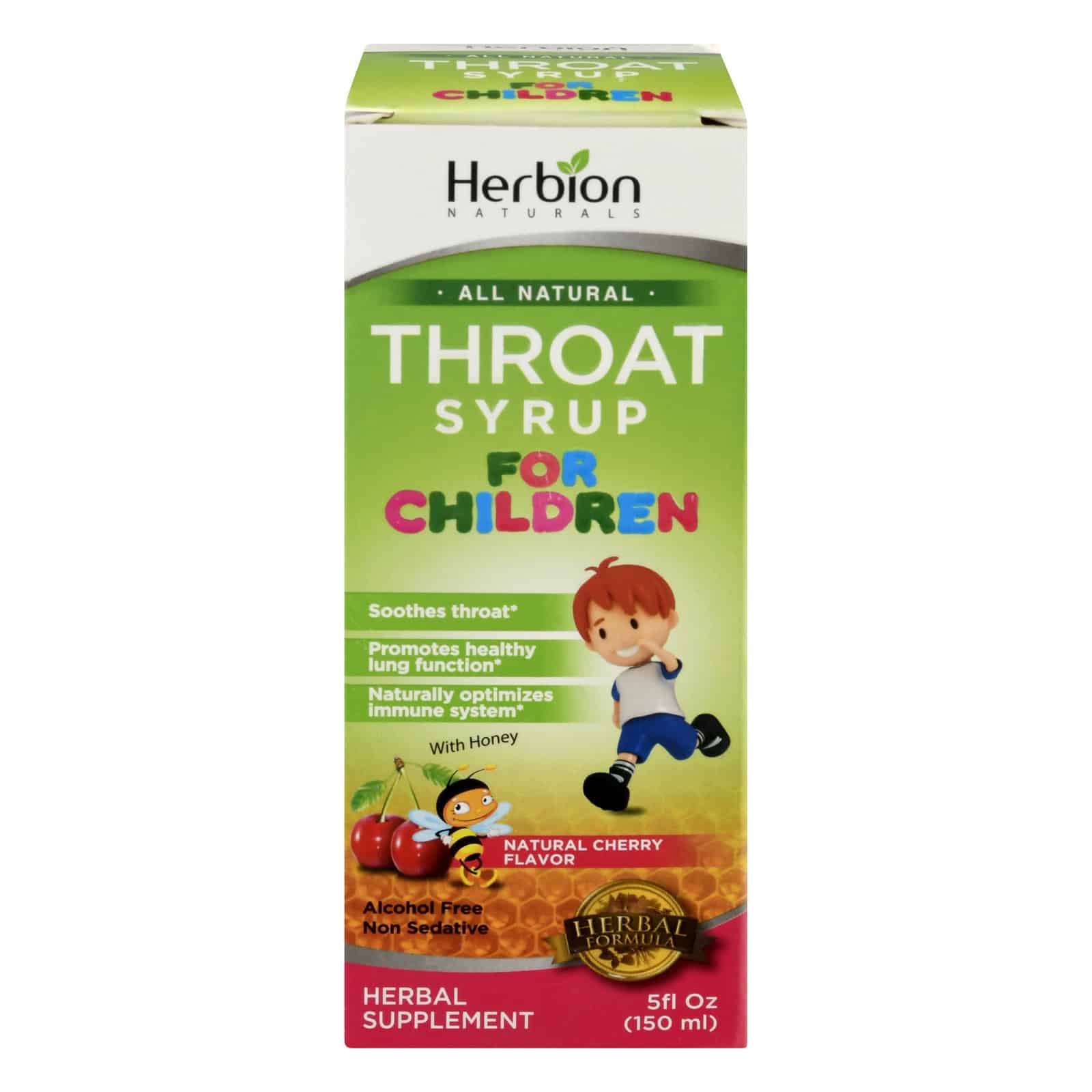 Herbion Naturals Throat Syrup - All Natural - Cherry - For Children - 5 oz - Image 2