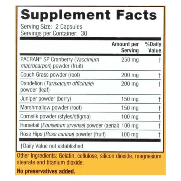 Nature's Secret Urinary Cleans and Flush with Cranberry Extract - 60 Capsules - Image 2