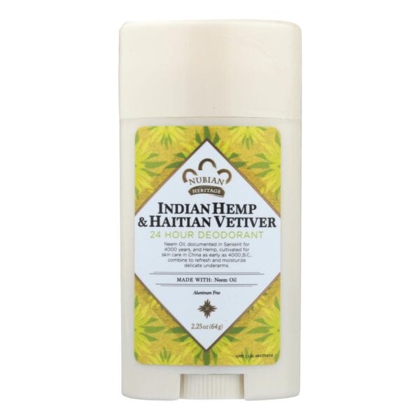 Nubian Heritage Deodorant - All Natural - 24 Hour - Indian Hemp and Haitian Vetiver - with Neem Oil - 2.25 oz - Image 2