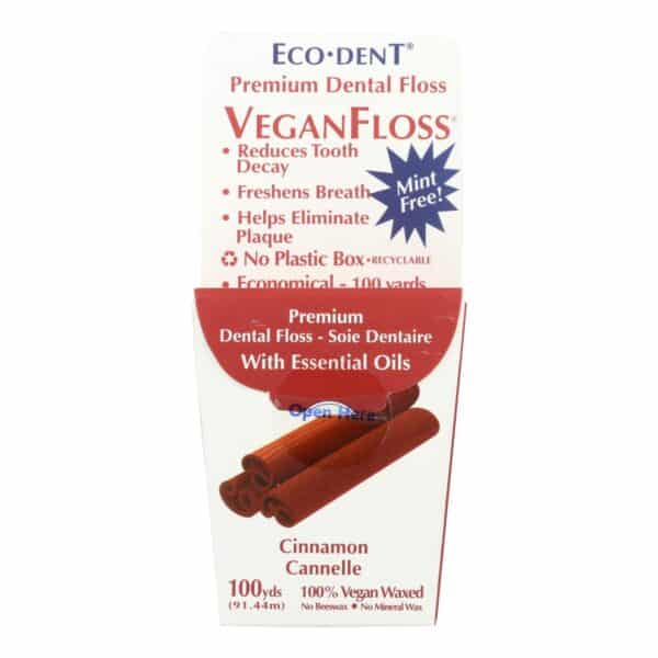 Eco-Dent VeganFloss Premium Dental Floss Cinnamon - 100 Yards - Case of 6 - Image 2