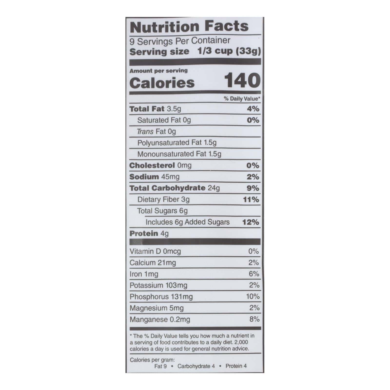 One Degree Organic Foods Cinnamon Flax Granola - Sprouted Oat - Case of 6 - 11 oz. - Image 3