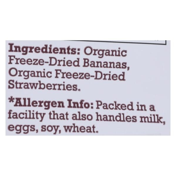 Natierra Freeze Dried - Bananas and Strawberries - Case of 12 - 1.8 oz. - Image 2