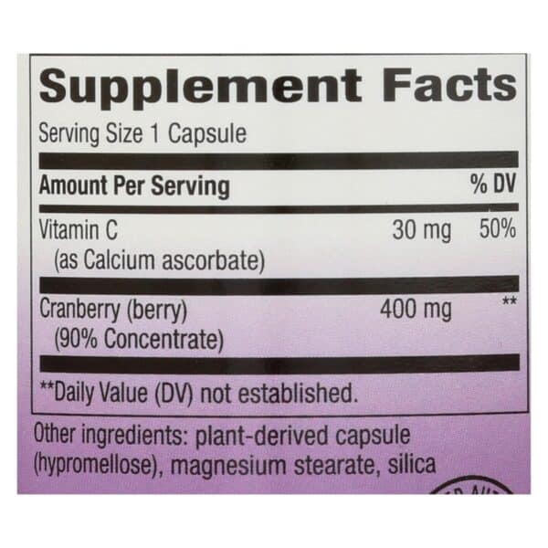 Nature's Way - Standardized Cranberry - 120 Veg Capsules - Image 2