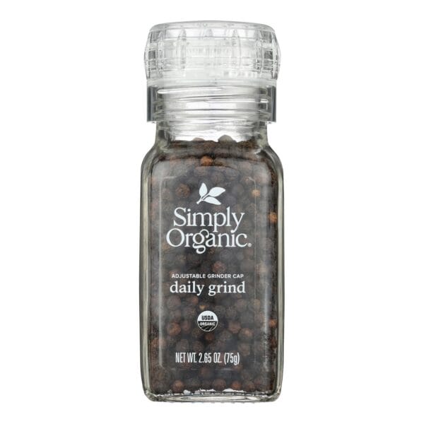 Simply Organic Daily Grind Black Peppercorns - Organic - Grinder - 3 oz