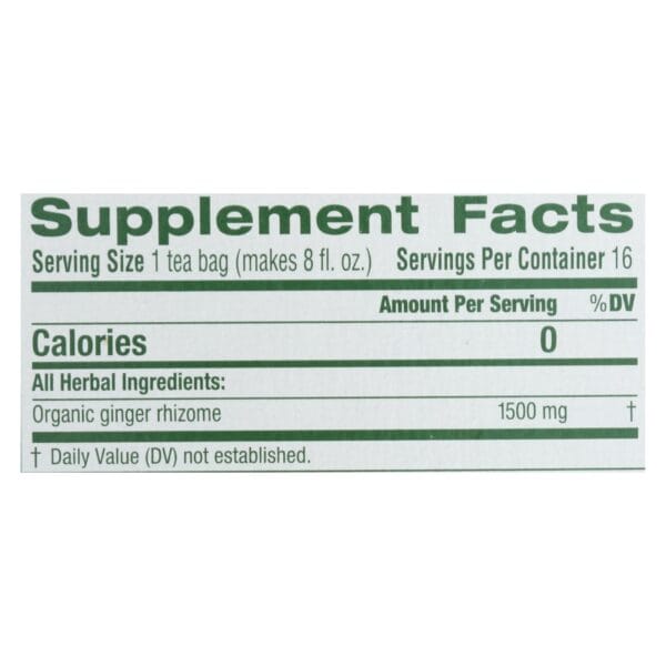 Traditional Medicinals Organic Ginger Herbal Tea - 16 Tea Bags - Case of 6 - Image 2