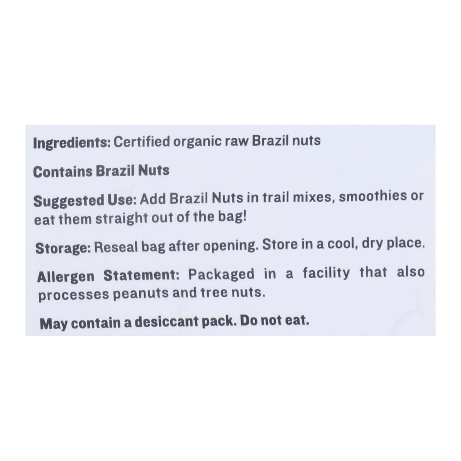 Sunfood - Brazil Nuts Og2 Raw - EA of 1-8 OZ